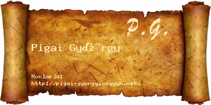 Pigai György névjegykártya